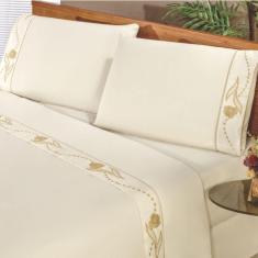 Jogo De Lençol King Imperio 4 Peças Percal 180 Fios - Palha
