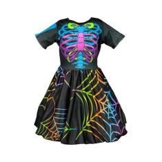 Fantasia Caveira Mexicana Infantil Esqueleto de Halloween - Fantasias 