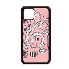 Capa com listras horizontais nota musical rosa para iPhone 12 Pro Max para Apple Mini Mobile Case Shell