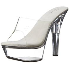 Ellie Shoes Sandália plataforma feminina M Vanity, Transparente/transparente, 6