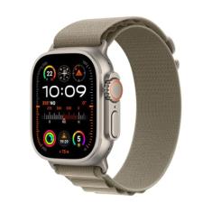 Apple Watch Ultra 2 GPS + Cellular • Caixa de titânio – 49 mm • Pulseira loop Alpina oliva – G