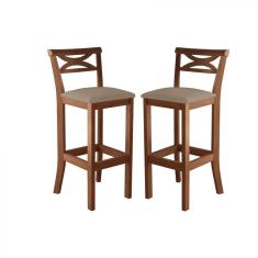 Conjunto 2 Banquetas Altas X Copacabana CCS Interiores Pinhão