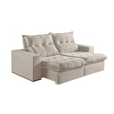 Sofá 3 Lugares Retrátil E Reclinável Martins M-177 Veludo Creme