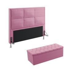 Kit Cabeceira Maia 140 Para Cama de Casal e Calçadeira Sagitarius Sued