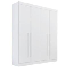 Guarda Roupa Solteiro 4 Portas 3 Gavetas - Da Vinci Plus-Branco - Móve