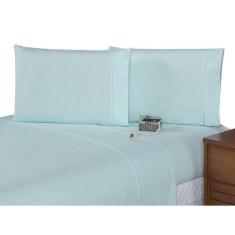 Lençol de Cima Solteiro C/ Vira e Ponto Palito 100% Algodão Percal 200