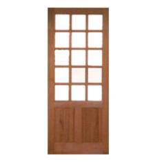 Porta de Madeira 02 Almofadas Reta 15 Vidros Maciça Cedro Arana Casmav
