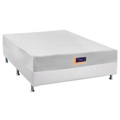 Cama Box Casal: Colchão Espuma Castor Vitagel Hr Visco Gel + Base Crc Courano White(138X188)