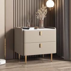 Mesa de cabeceira, armário de cabeceira minimalista, mesas de cabeceira com 2 gavetas de armazenamento, mesas laterais de madeira contemporânea para quarto/sala de estar/quarto de hóspedes/escritório,
