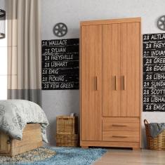 Guarda Roupa Casal 3 Portas 2 Gavetas Primacy Freijó