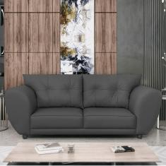 Sofá 2 Lugares Tulipa Linho - Amarena Móveis Cinza Escuro