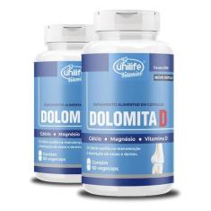 Kit 2 Dolomita Com Vitamina D 60 Cápsulas Unilife