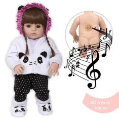 Boneca Reborn Recem Nascida Pandinha Com Bolsa Acessórios - Cegonha Re