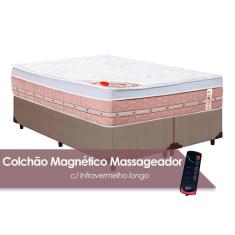Cama Box Queen: Colchão C/Vibro Castor Tecnopedic Niponpedic Magnético + Base Clean(158X198)