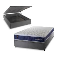 Conjunto Box Baú Lagras Azul 138x188x73 c/ Molas Ensacadas