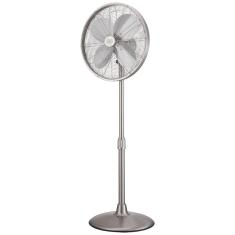 Ventilador de Pedestal Retro Oscilante de Metal com 3 Velocidades, 110V,  Good Housekeeping, Níquel Escovado