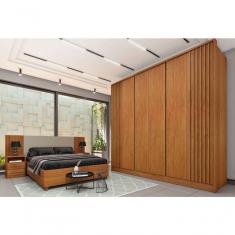 Guarda Roupa Casal 6 Portas 6 Gavetas Barcelona Ripado Tcil Móveis - Cinamomo