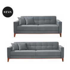 Conjunto de Sofá 2 e 3 Lugares Kivik Capitonê Cinza