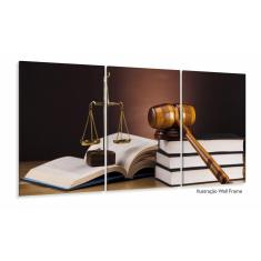 Quadro Decorativo Advogados Juiz 120x60 3 peças