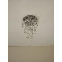 LUSTRE DE CRISTAL PARA SALA COM 50CM DE ALTURA, BASE DE INOX DE 30CM DE DIÂMETROS