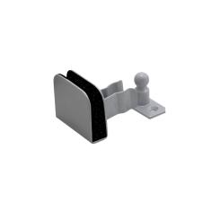 Prendedor Fixador Trava Porta de Vidro Blindex 8 e 10mm Pressão Inox Cinza