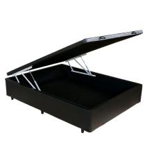 Cama Box Baú Casal Preto Sintetico 138x188x39