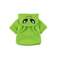 QWINEE Moletom com capuz para cachorro alienígena casaco quente para cachorrinho de Natal Halloween fantasia de cachorro cosplay roupas de inverno para cães pequenos e médios gatos gatinho verde