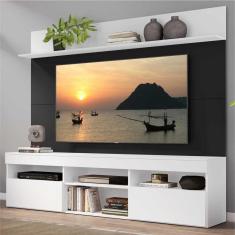 Rack com Painel TV 65&quot; Madri Multimóveis com Suporte e Prateleira Branco/Preto