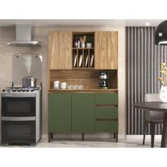 Armário Kit Cozinha com 4 Portas, 3 Gavetas Ac4430 Carvalho Oak / Arbo