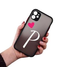 Letra inicial AZ Love Heart Couples Phone Case para iPhone 11 12 13 14 15 Pro Max Mini X XR XS 7 8 Plus Capa de silicone Fundas,3,Para iphone 15 Plus