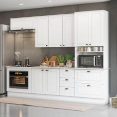 Cozinha Completa 5 Peças 100% Mdf Com Balcão De Forno Embutir Internacional Branco