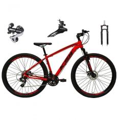 Bicicleta Aro 29 Ksw Xlt 24v Câmbio Shimano Acera K7 Garfo Trava Freio A Disco - Vermelho Tam.19
