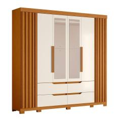 Guarda Roupa Casal Doble 4 Portas e 4 Gavetas com Espelho - Móveis Albatroz