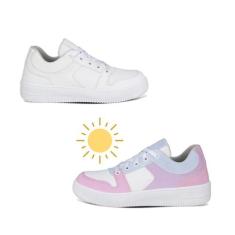 Tenis Feminino Casual Rainbow Muda de Cor Com a Luz do Sol - E-commerc