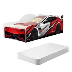 Cama Solteiro Carro Vermelho Power com Colchão - Mais de Casa