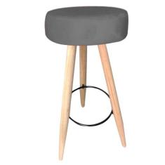 Kit 08 Banqueta Alta Flora Pés Palito em Madeira Branco para  Bar Bist