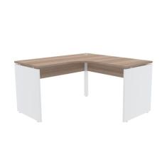 Mesa em l p/ escritório 155x155 pandin p25 - naturalle/branco