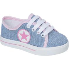Tenis Sapatinho de Sola  Bebe Com cadarço Estrela - HB Moda Kids e Adu
