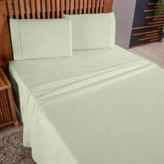 Jogo de Lençol King 4 Peças Percal 180 Fios Ponto Palito - Sucadu Enxo