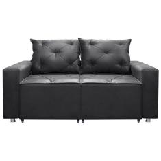 Sofá 2 Lugares Retrátil E Reclinável Bariloche 1.60cm c/ Molas - Suede Chumbo