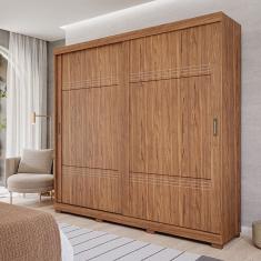 Guarda-Roupa Casal 2 Portas de Correr e Pés 243cm 100% MDF Marsala Espresso Móveis
