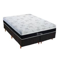 Cama Box Queen: Colchão Molas Ensacadas Polar Diamond + Base CRC Rústico Black (158x198)