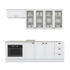 Cozinha Completa Americana 6 Peças Com Balcão Forno De Embutir Branco - Móveis Henn Branco