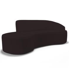 Sofá Living 4 Lugares 280cm Braço Direito Mozart D06 Sintético Marrom - Mpozenato