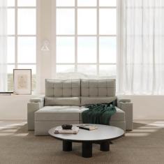 Sofá Retrátil Reclinável 3 Lugares 200cm Porta Copos e USB Embaúba Ext