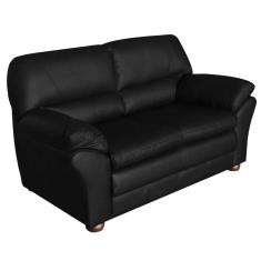 Sofá 2 Lugares Laura 160cm Couro Negro - Gran Belo