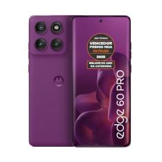 Smartphone Motorola Edge 60 PRO 5G - 256GB 24GB (12GB RAM+12GB Ram Boost) Tela Quad-Curve moto AI 50MP Sony Camera ultrarresistencia militar IP68 + IP69 - Violeta