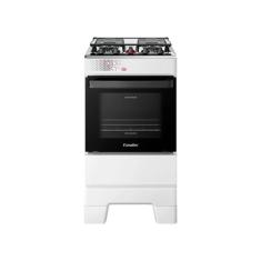 Fogão 4 Bocas Esmaltec Ideal Top Limpa Fácil Branco Inox Bivolt - T4IA