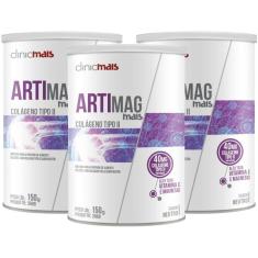 Colágeno Artimag Tipo Ii 40 Mg Porção Em Pó 150G Kit Com 3