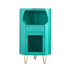 Vinho cabinet Armário de vinho de madeira com porta de vidro e gaveta, armário triangular de vinho de armazenamento contemporâneo, perfeito para sala de estar, sala de jantar, cozinha e bar Armário Ba